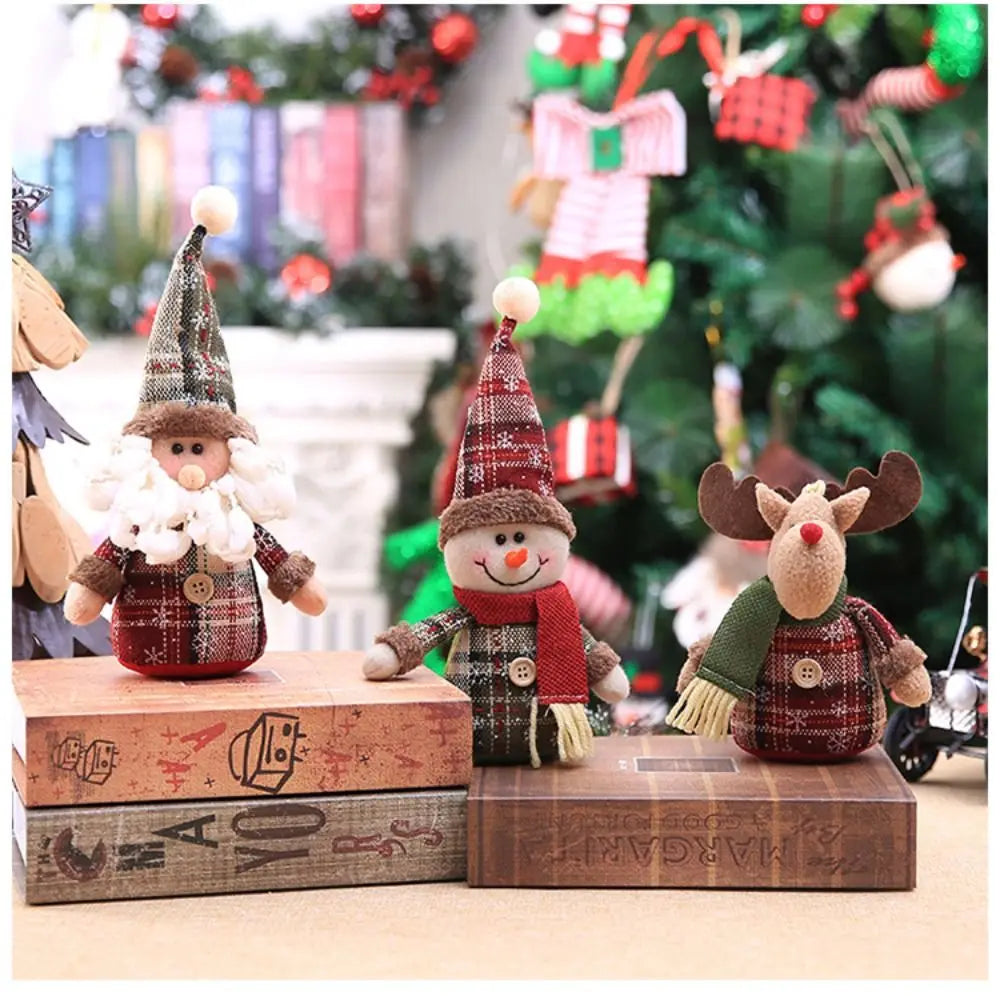 Soft Plush Christmas Dolls – Santa, Elk & Snowman Holiday Decor