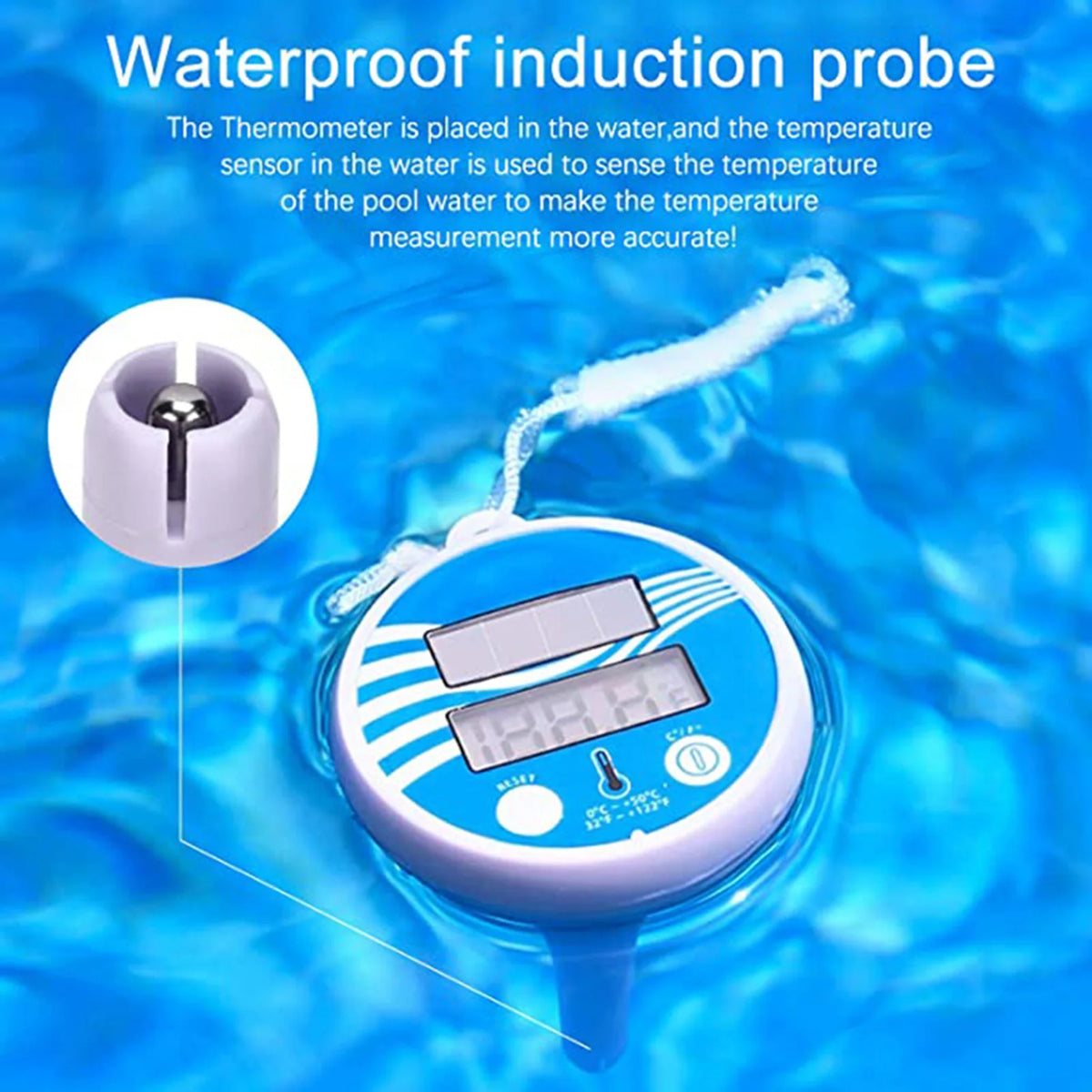 Solar Floating Pool Thermometer – Waterproof LCD Display