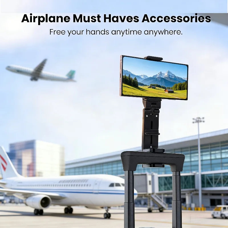 2-Pack Airplane Phone Holder 360° Swivel Tray Table Stand