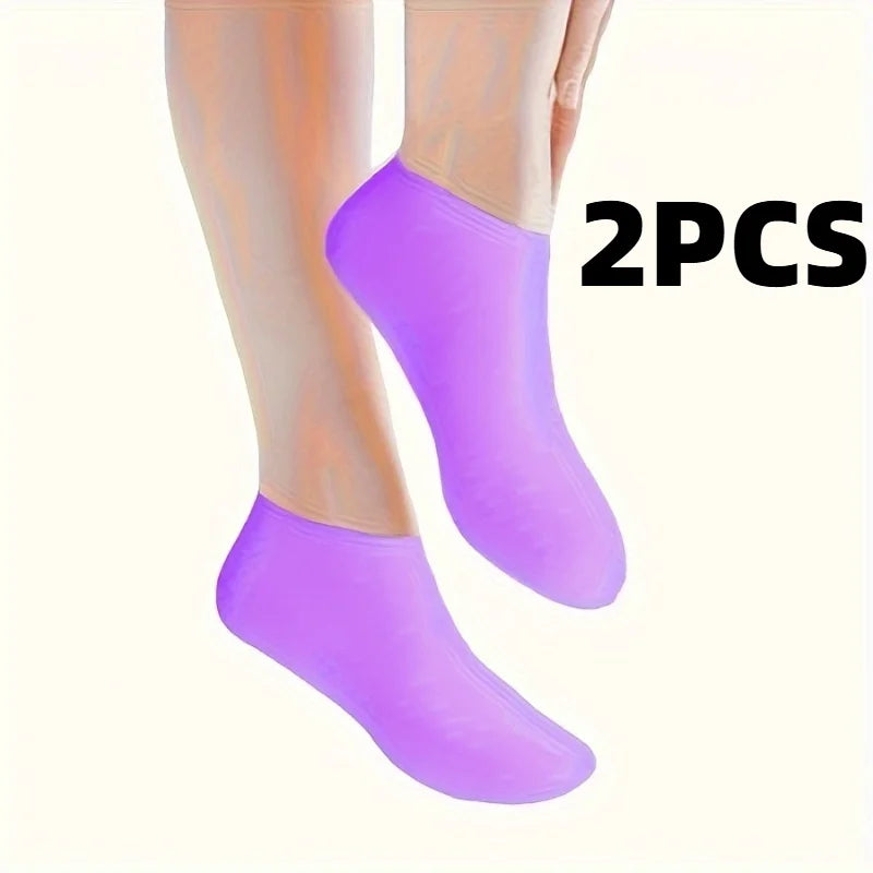 2-Pack Silicone Moisturizing Foot Socks – Exfoliating & Hydrating