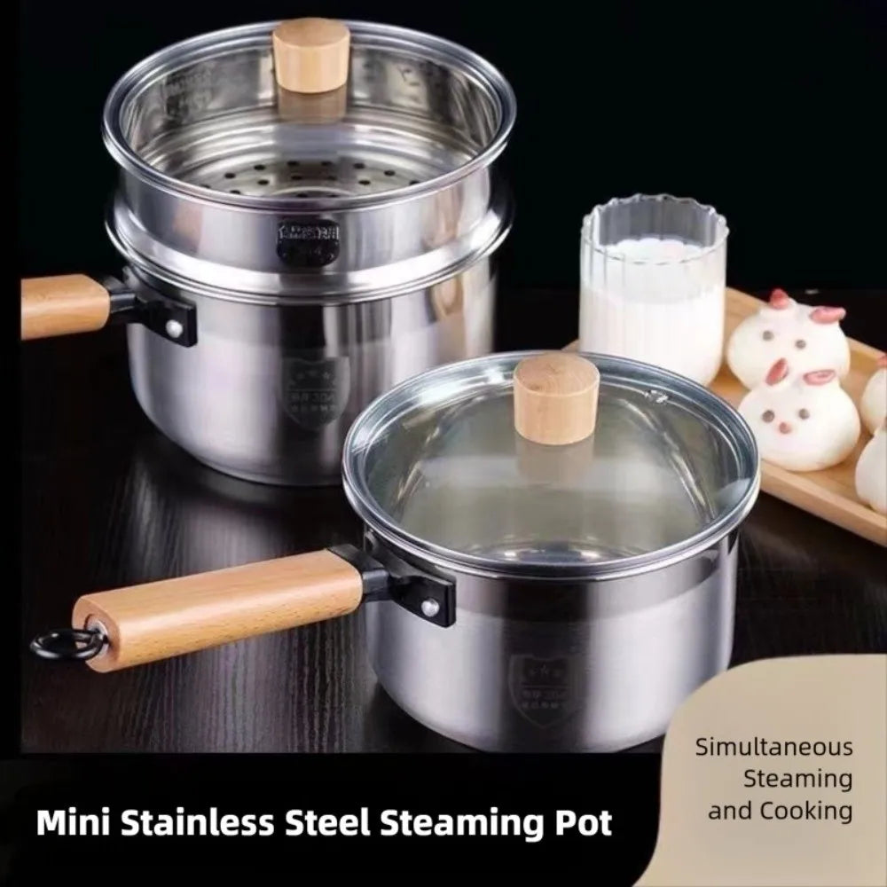 Stainless Steel 2-Layer Mini Steamer Pot 16/18cm with Lid