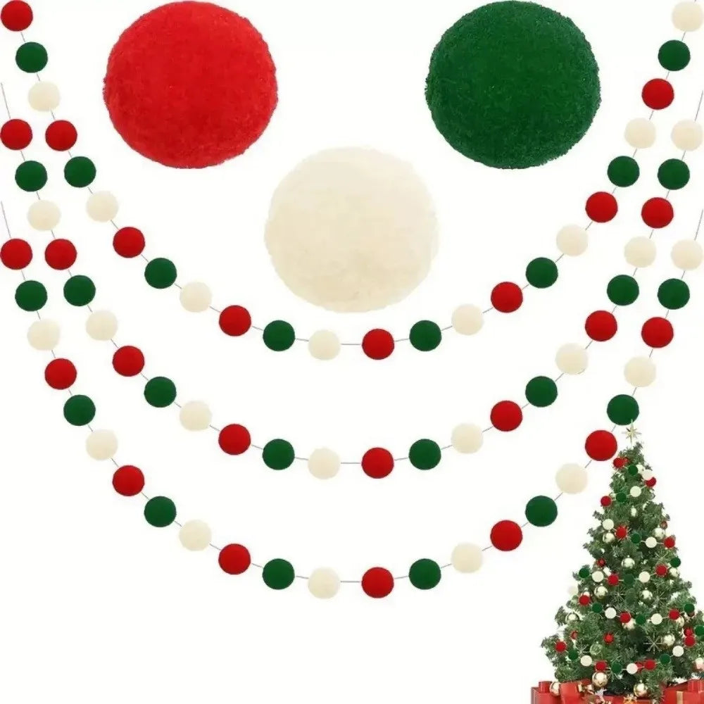 Felt Ball Pompom Garland String Banner – Colorful Wall Decor