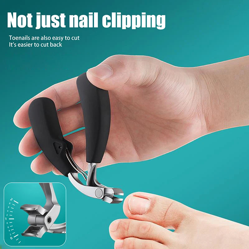 Heavy-Duty Curved Nail Clippers Wide Opening Stainless Steel