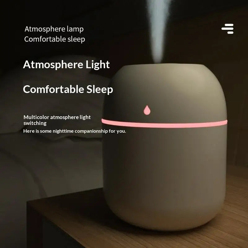 Portable USB Mini Humidifier & Aroma Diffuser with LED Light