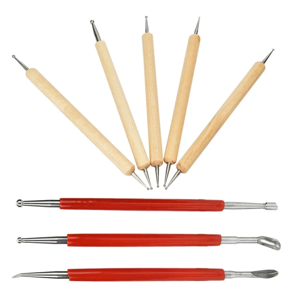 8-Piece Leather Carving Tool Set – Stylus Pens & Spoons