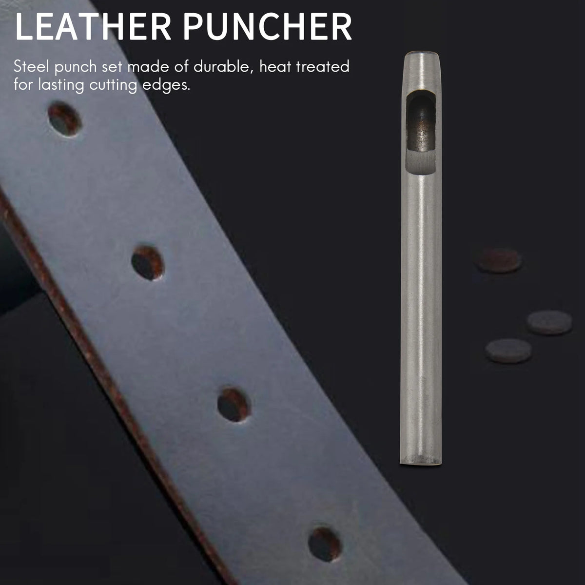 14-Pc Round Hollow Leather Punch Set – Steel Hole Cutter Kit