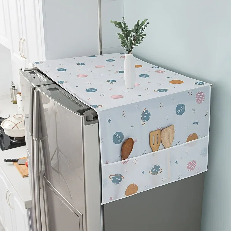 Appliance Dust Cover with Pockets – Fridge & Washer Protector