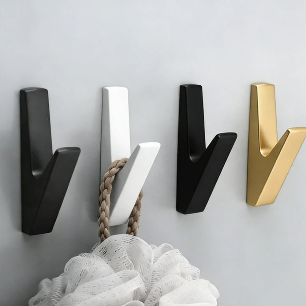 Black Matte Aluminum Wall Hooks – Coat Towel Hanger