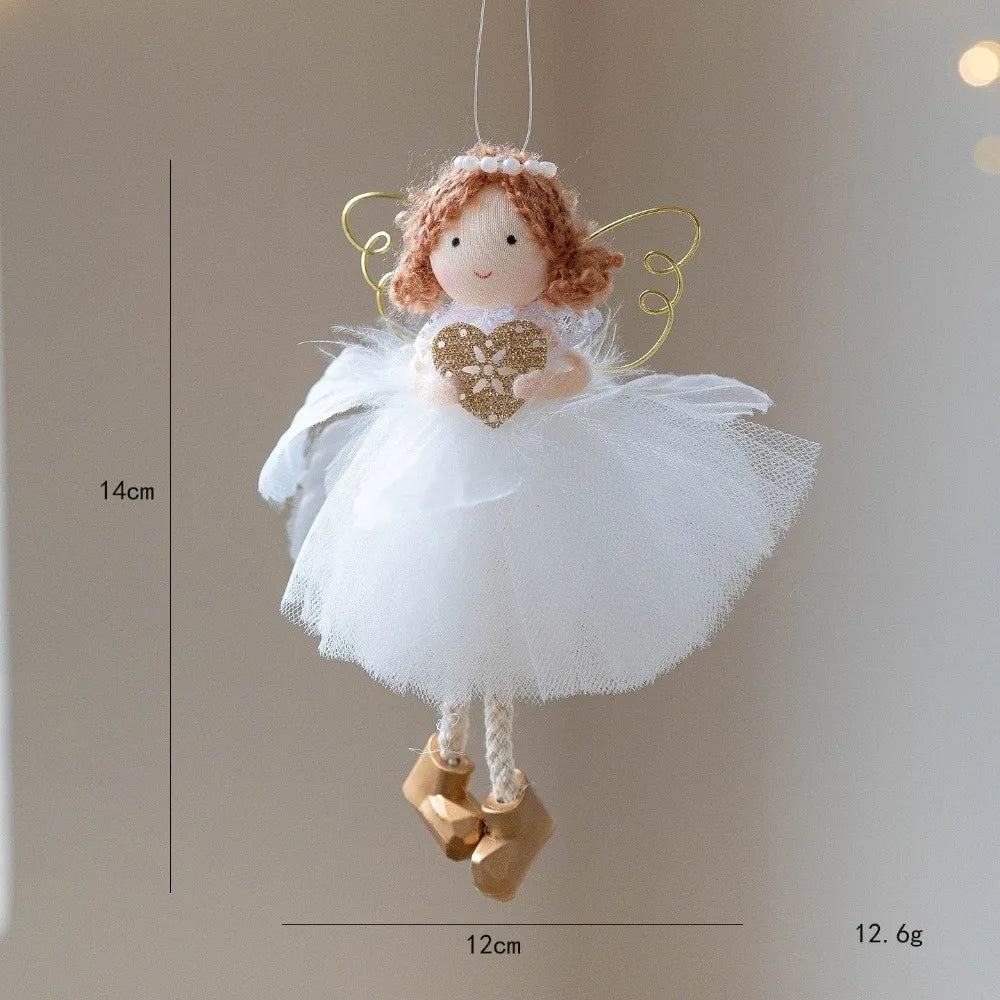 Christmas Angel Girl Hanging Ornament – Gauze Skirt Tree Pendant
