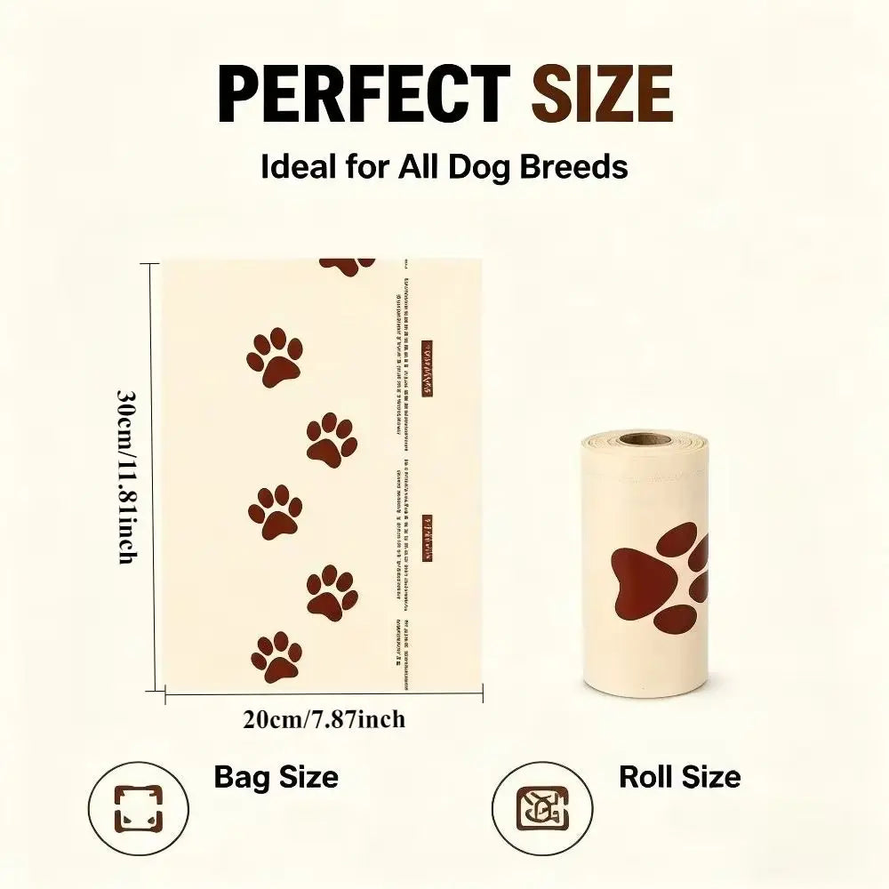 8 Rolls Biodegradable Dog Waste Bags – Leakproof & Scented