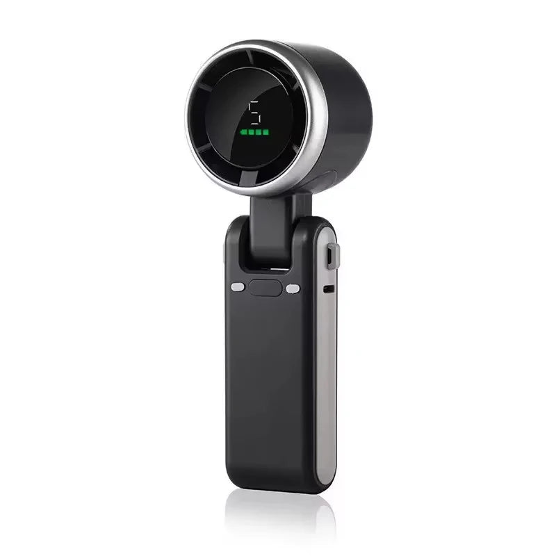 VIBE USB Rechargeable Mini Handheld Fan – Digital Display & Light