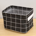 Cotton Linen Storage Basket with Handle – Tabletop Organizer