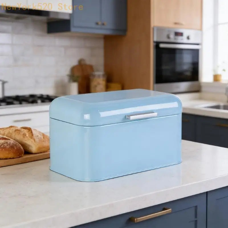 Retro Tinplate Bread Bin Flip-Top Lid | Large Kitchen Storage