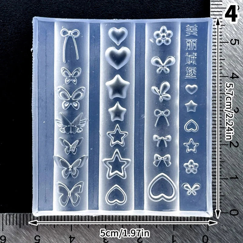 3D Silicone Nail Art Carving Mold – Monstera Leaf & Bird
