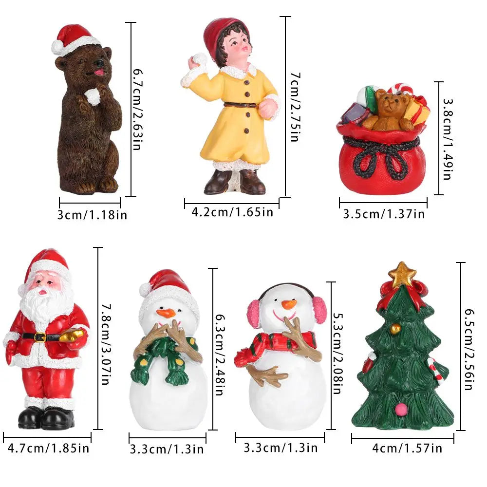 Christmas Miniature Figurines Fairy Garden Resin Ornaments