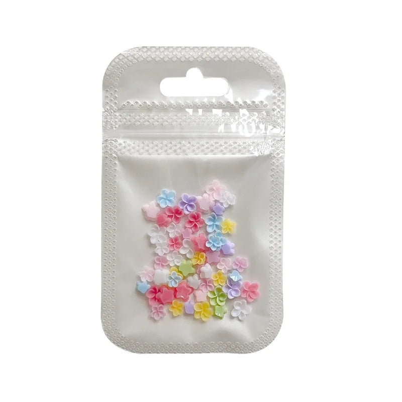 50PCS Resin Flower Nail Charms – Frangipani Lily Camellia Art
