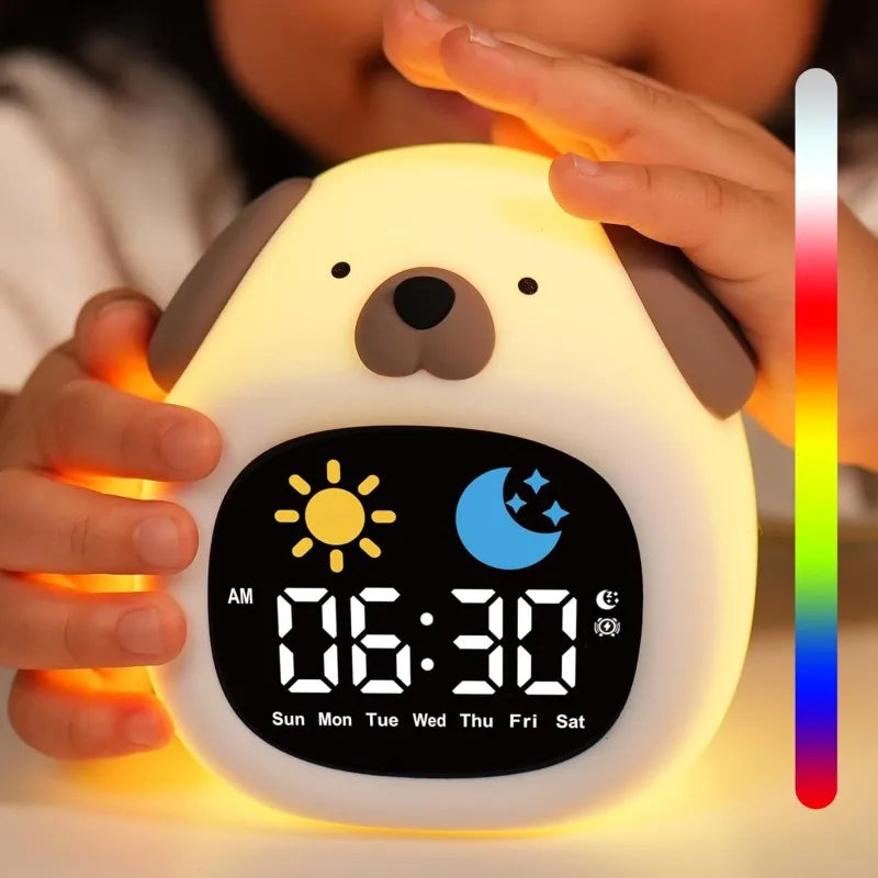 Kids Puppy Sleep Trainer Alarm Clock with Touch Night Light
