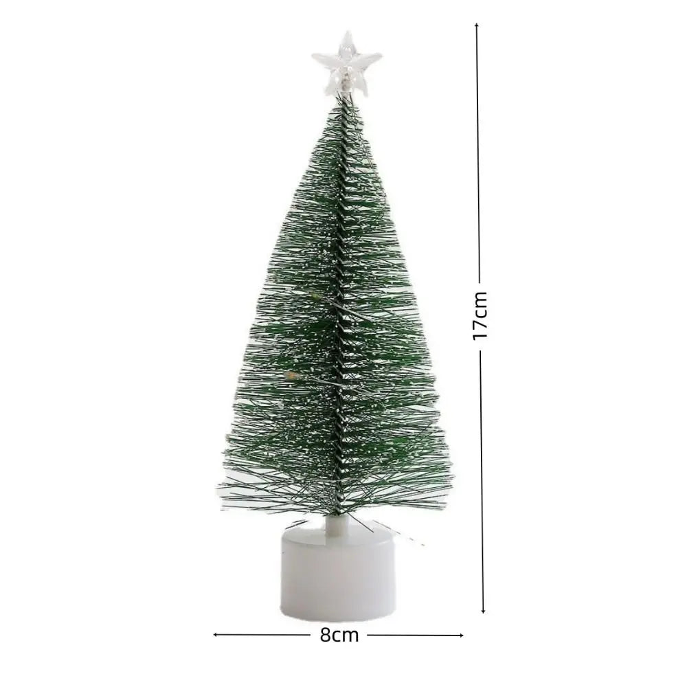 Mini LED Christmas Tree Tabletop Ornament with Star & Lights