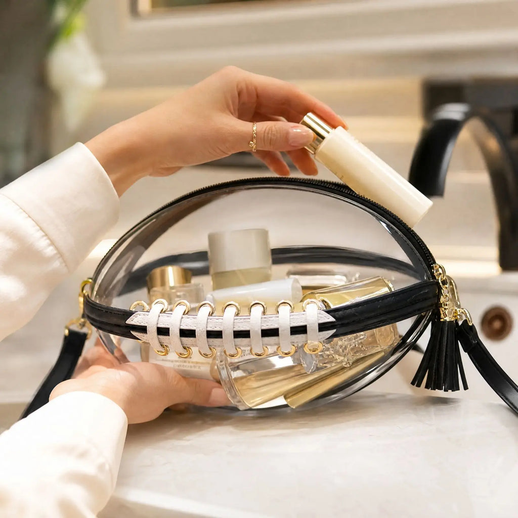 Football Shaped Clear Crossbody Bag | Tassel Purse for Women