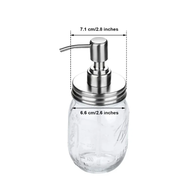 8-Pack Mason Jar Soap Dispenser Lids with Pumps – Silver
