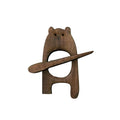 Handmade Wooden Animal Brooch – Cute Bear & Bird Fashion Pin