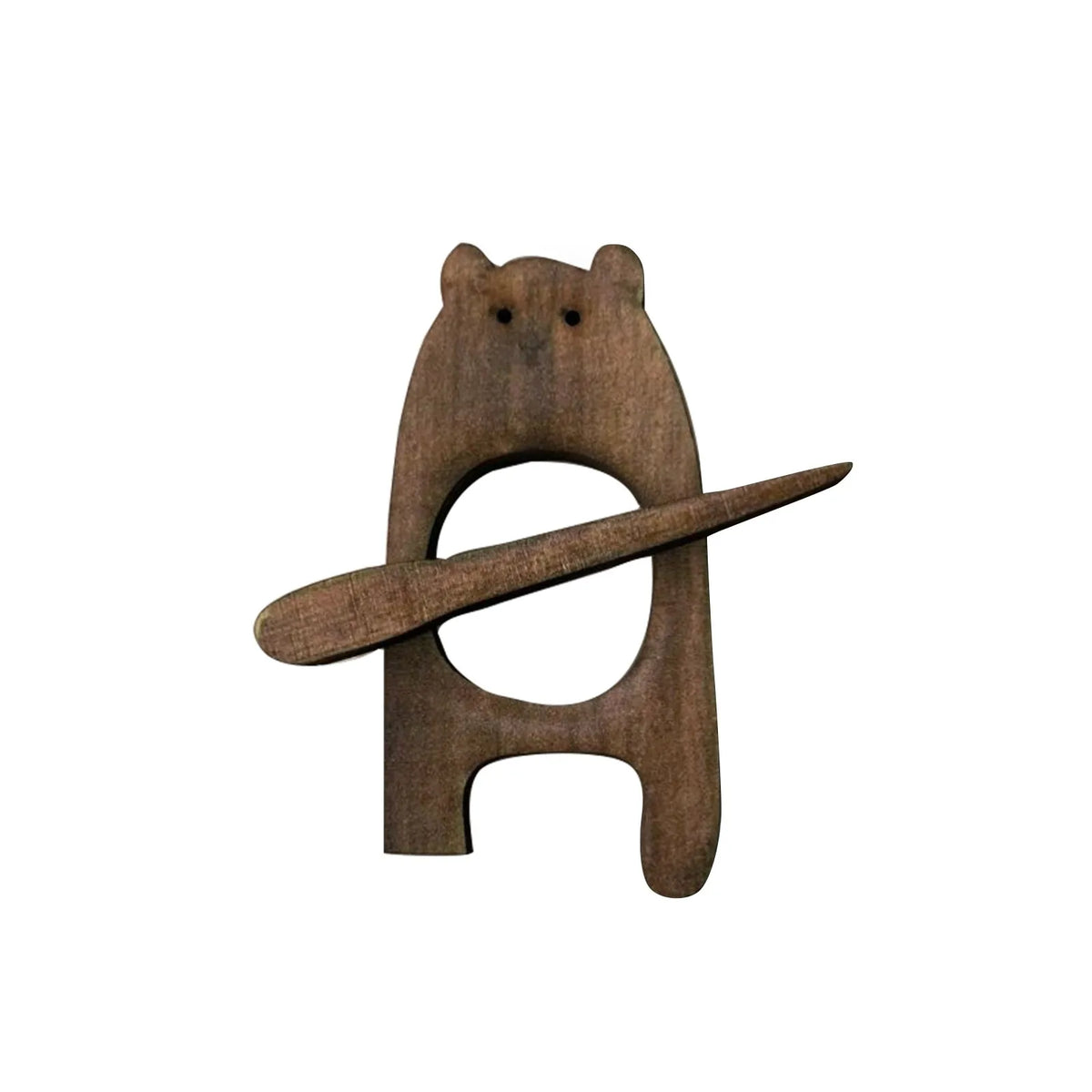 Handmade Wooden Animal Brooch – Cute Bear & Bird Fashion Pin