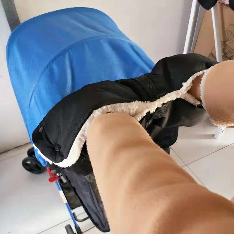 Winter Baby Stroller Handle Gloves – Windproof Plush Warmth