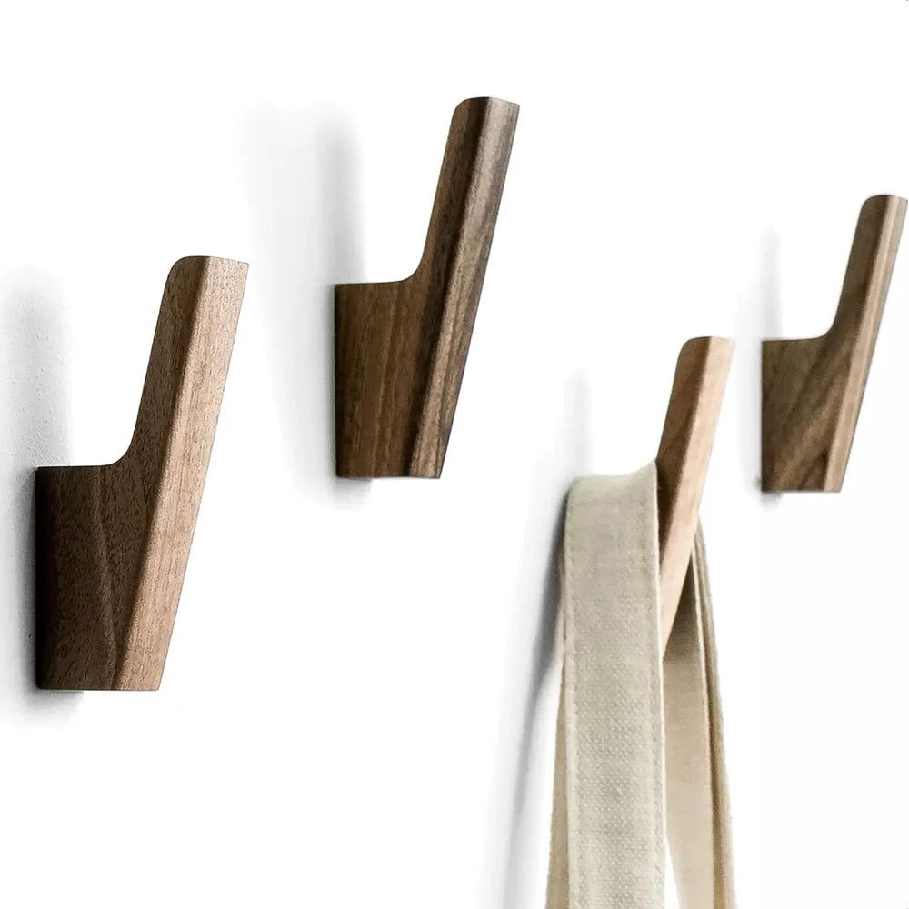 L-Shape Wood Wall Hook – Coat Hat Key Entryway Hanger
