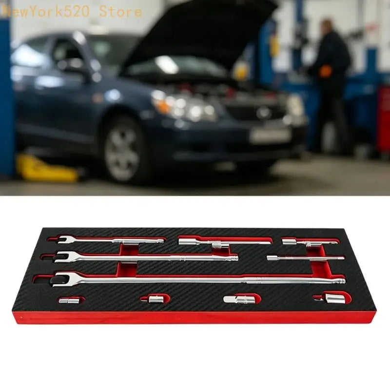 10PC F-Type Socket Breaker Bar Set | Ball Spring Drive Tool Kit