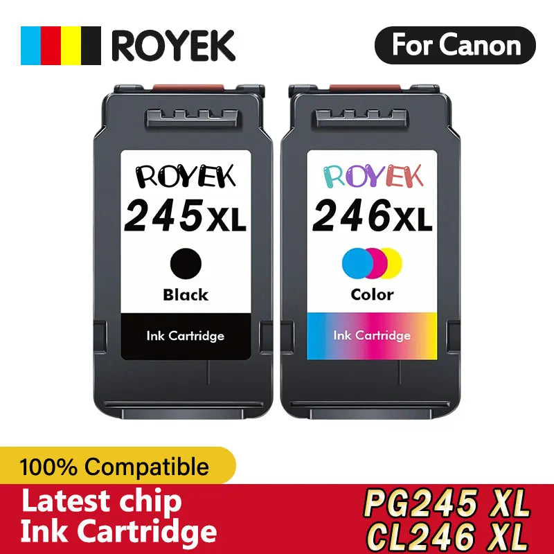 Canon PG-245XL CL-246XL Remanufactured Ink Cartridges Combo