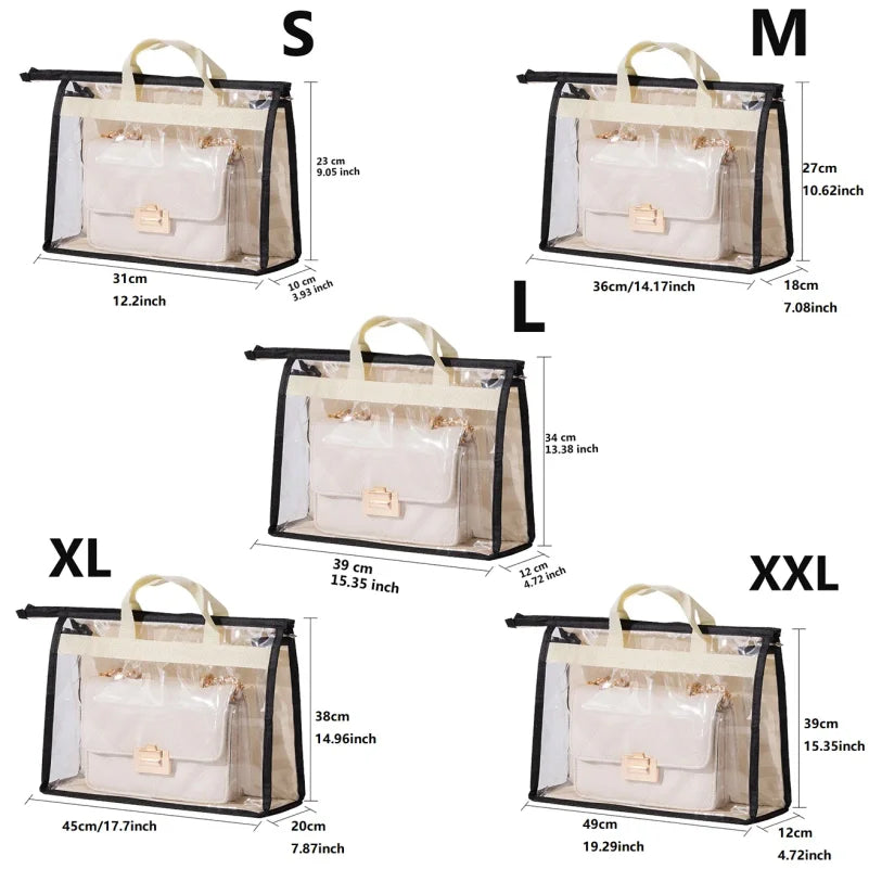 Transparent Handbag Dust Bags 5-Pack – Closet Storage Organizer