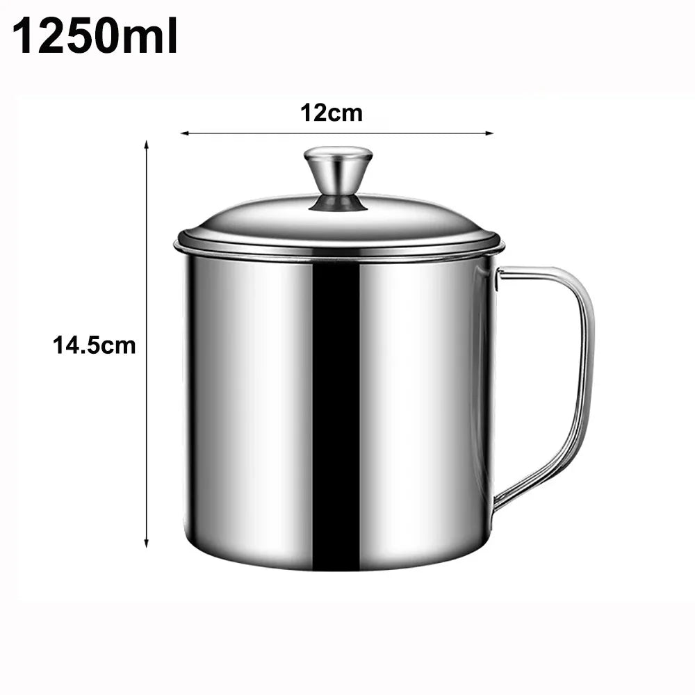 304 Stainless Steel Travel Mug with Lid & Handle 200–1250ml