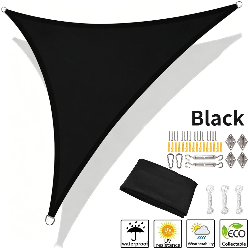 Triangle Sun Shade Sail Waterproof 98% UV Block Outdoor Canopy