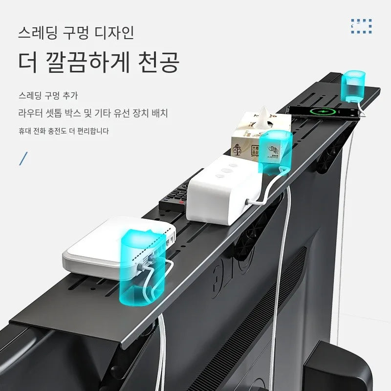 TV Monitor Screen Top Storage Shelf 60/90CM Rack Organizer