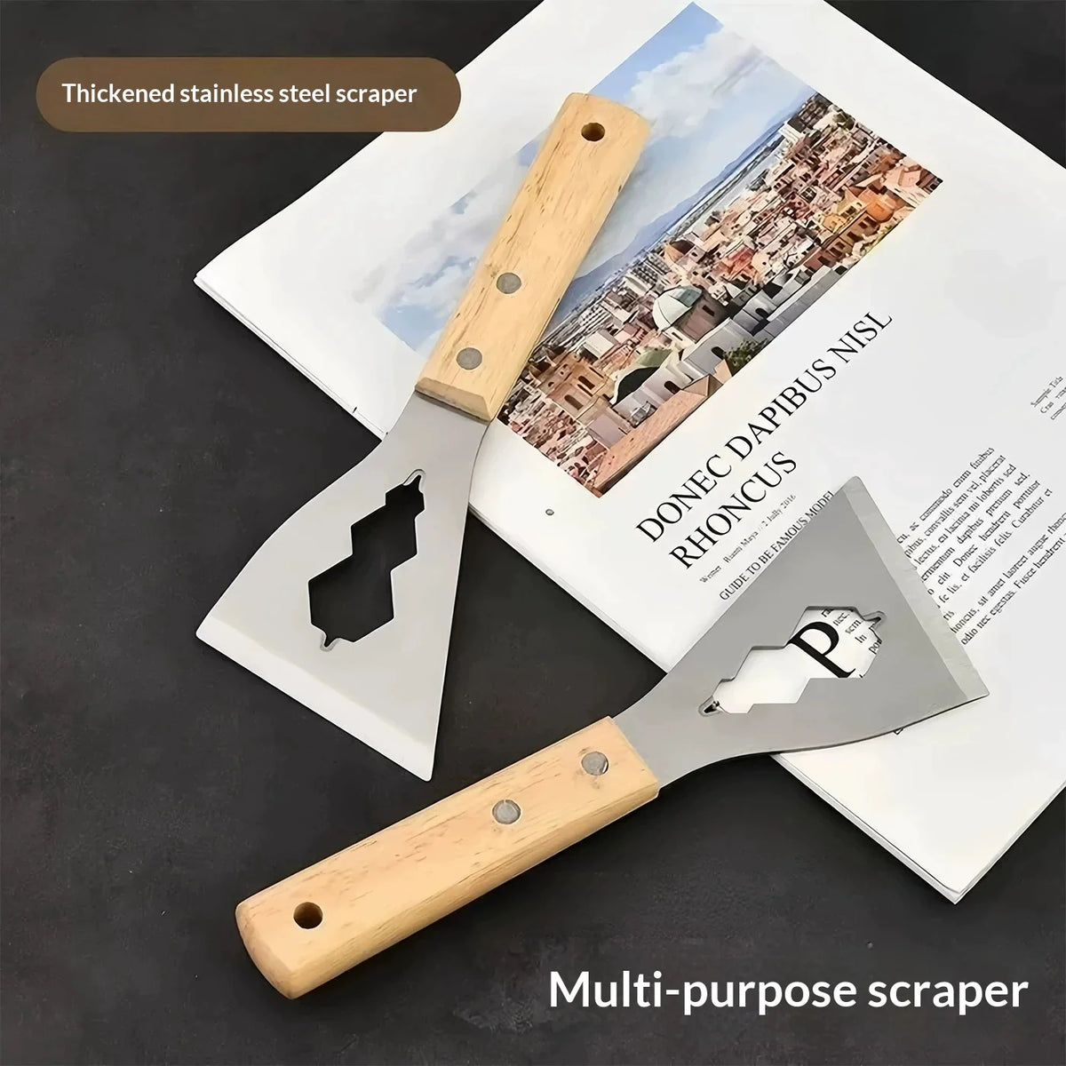 Stainless Steel Putty Knife Scraper – Wood Handle Hand Tool
