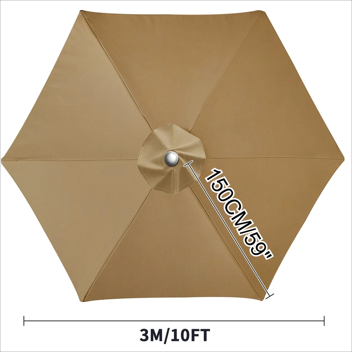 Waterproof Patio Umbrella Replacement Canopy 6 & 8 Rib