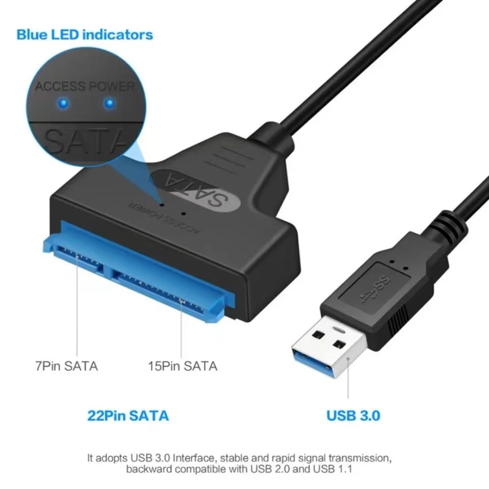 USB 3.0 to SATA Adapter Cable for 2.5" HDD & SSD