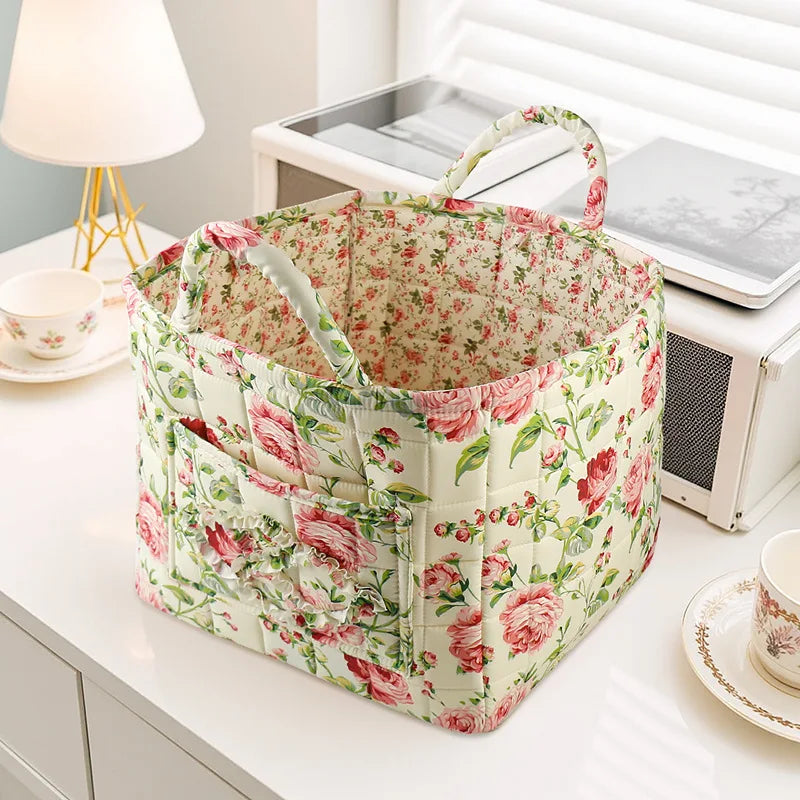 Korean-Style Fabric Storage Basket – Portable Organizer Box