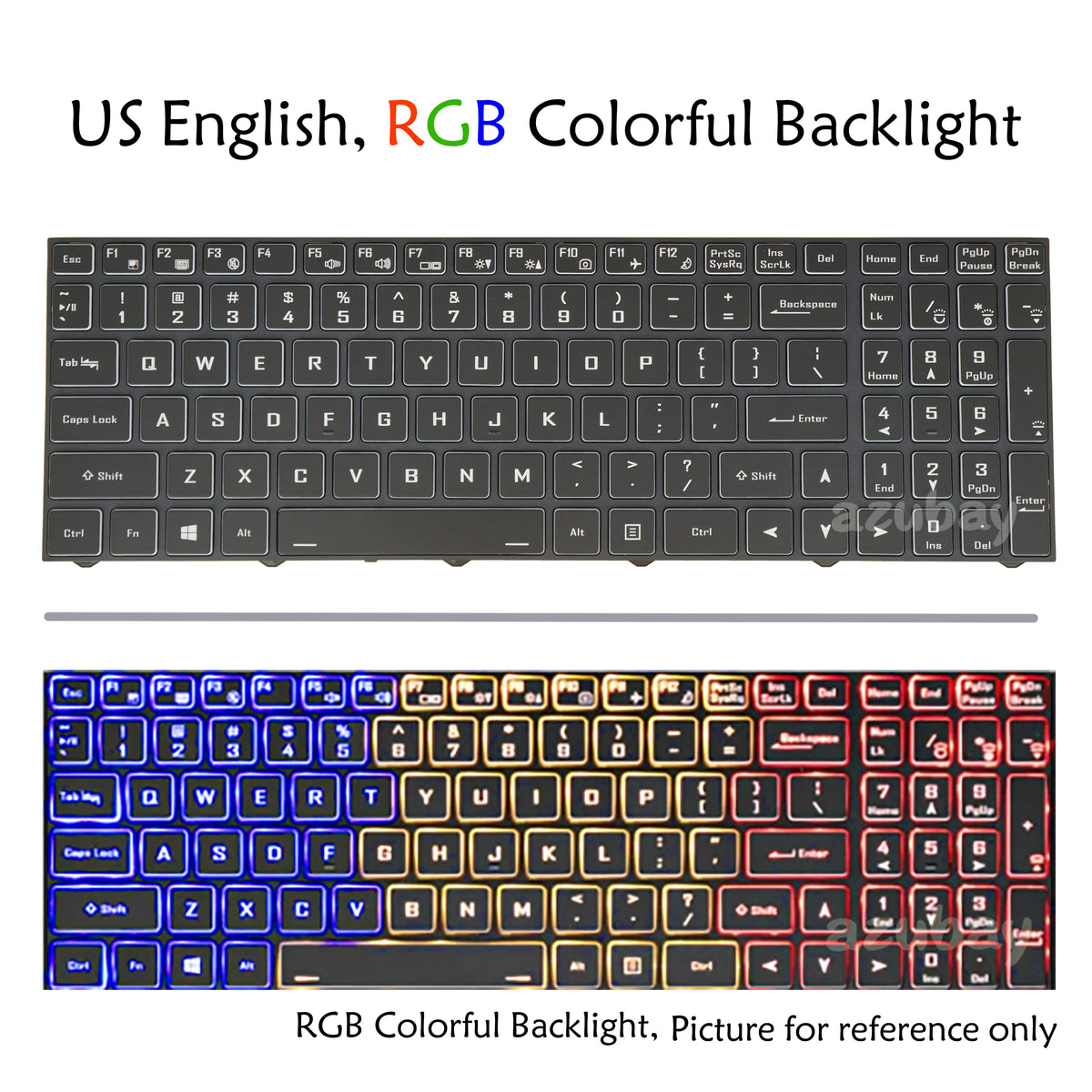 Zone RGB US Keyboard for Clevo Sager NP8770D2 NP8770F1 NP9670M