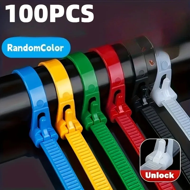 100-Pack Self-Locking Nylon Zip Ties – Cable Organizer