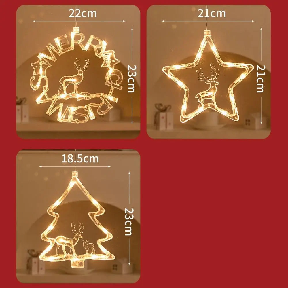 Battery-Operated LED Christmas Suction Cup Window Light