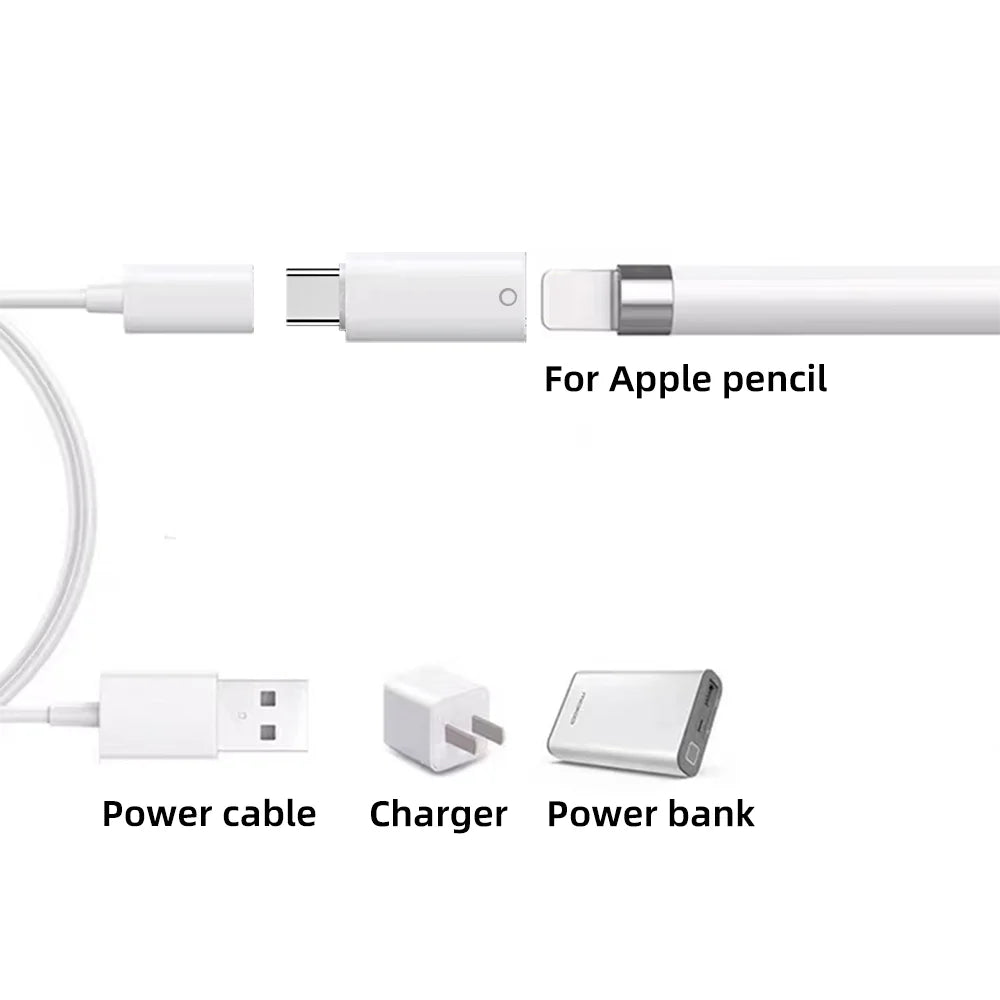 Lightning to USB-C Adapter for Apple Pencil 1st Gen Charging