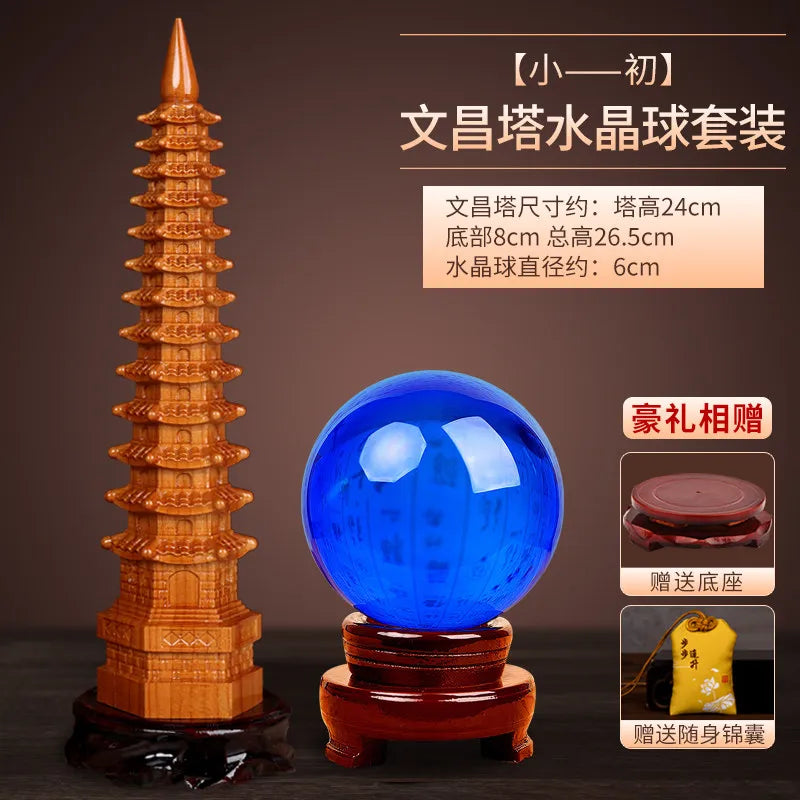 Mahogany Wenchang Tower Wood Pen Holder – 9 & 13 Layer