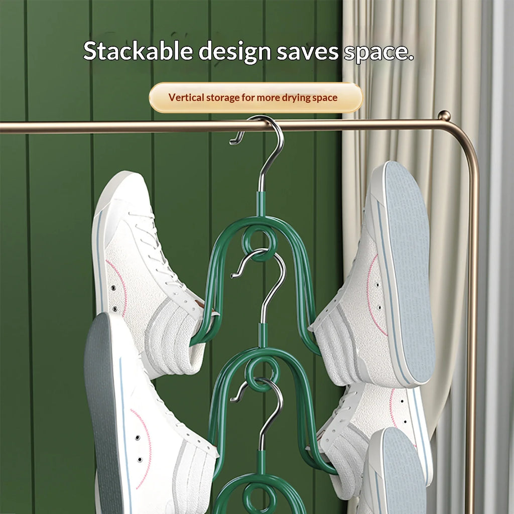 Windproof Shoe Drying Hanger – Rust-Resistant Multi-Hook Rack