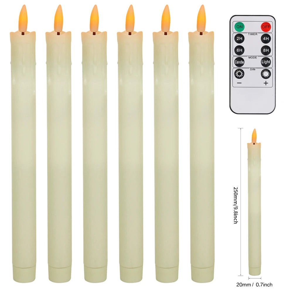 Flameless Taper Candles Battery LED Flickering Set 6/12/24Pcs