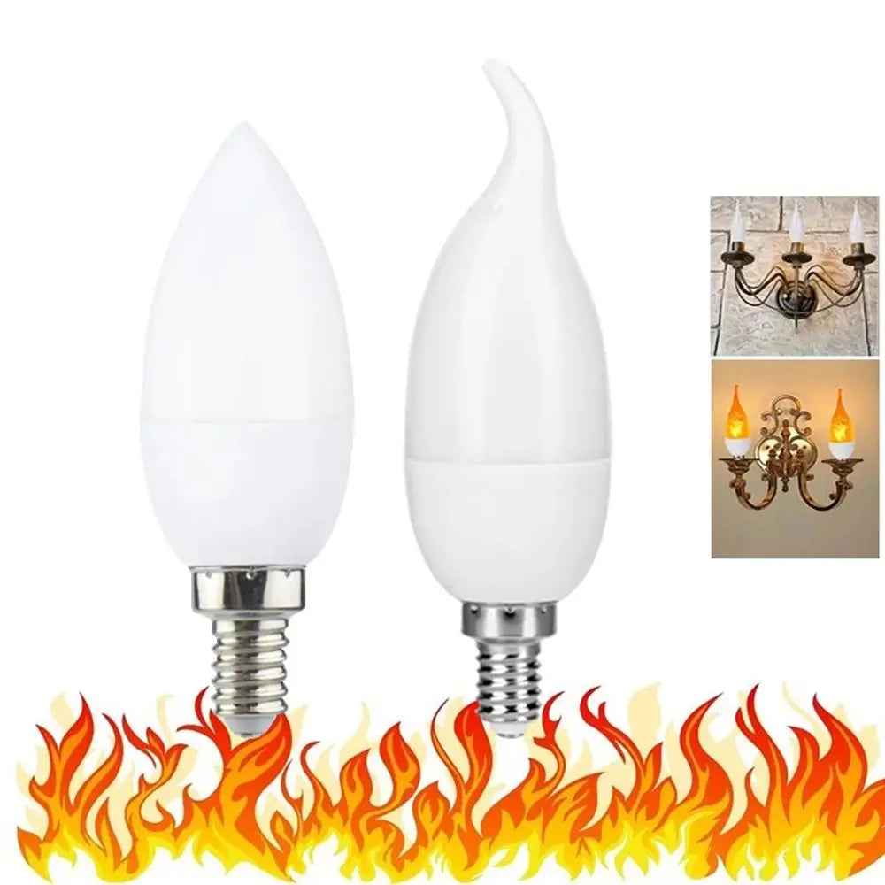 Flame Effect LED Bulb E14 E27 3-Mode Candle Atmosphere Lamp