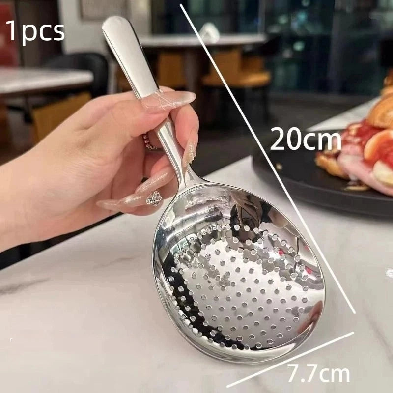 Stainless Steel Slotted Ladle & Soup Spoon Set – 1 or 2 Pack