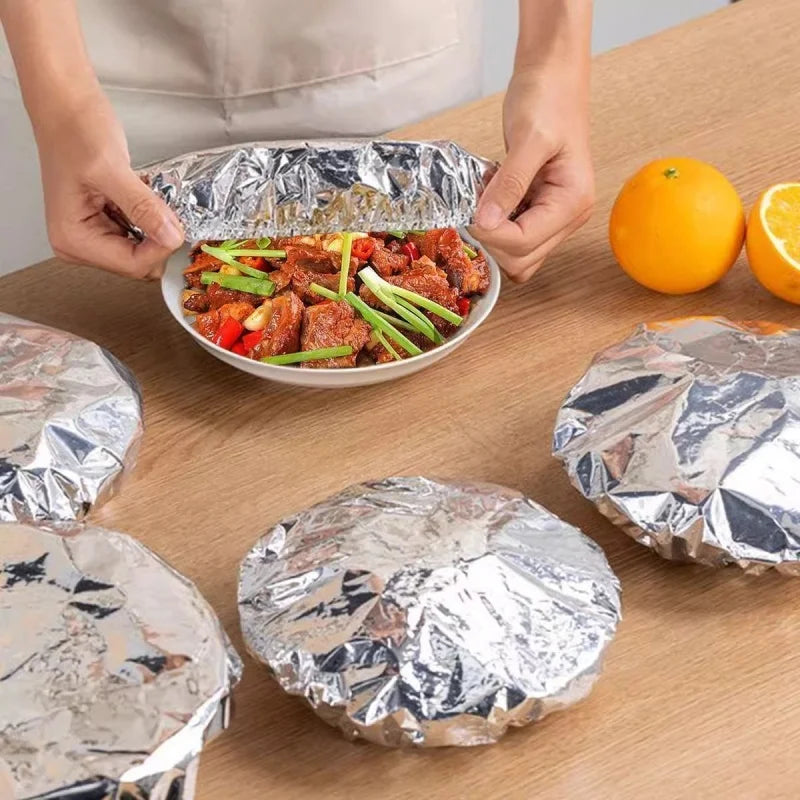 Reusable Aluminum Foil Bowl Covers – Elastic Food Storage Lids