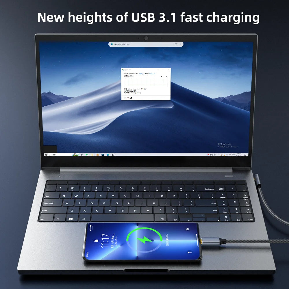 USB-C 3.2 Gen 2 Cable 100W 10Gbps 4K 60Hz Fast Charging