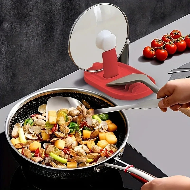 Foldable Pot Lid Rack & Spoon Rest Kitchen Organizer